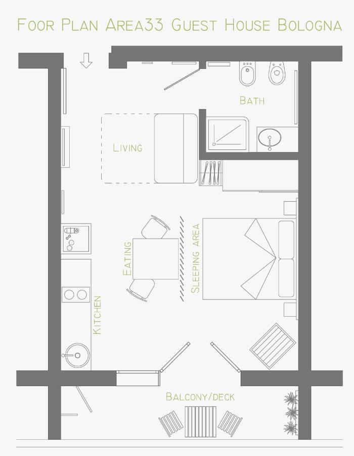 Area33 Guest House Bologna Exterior foto